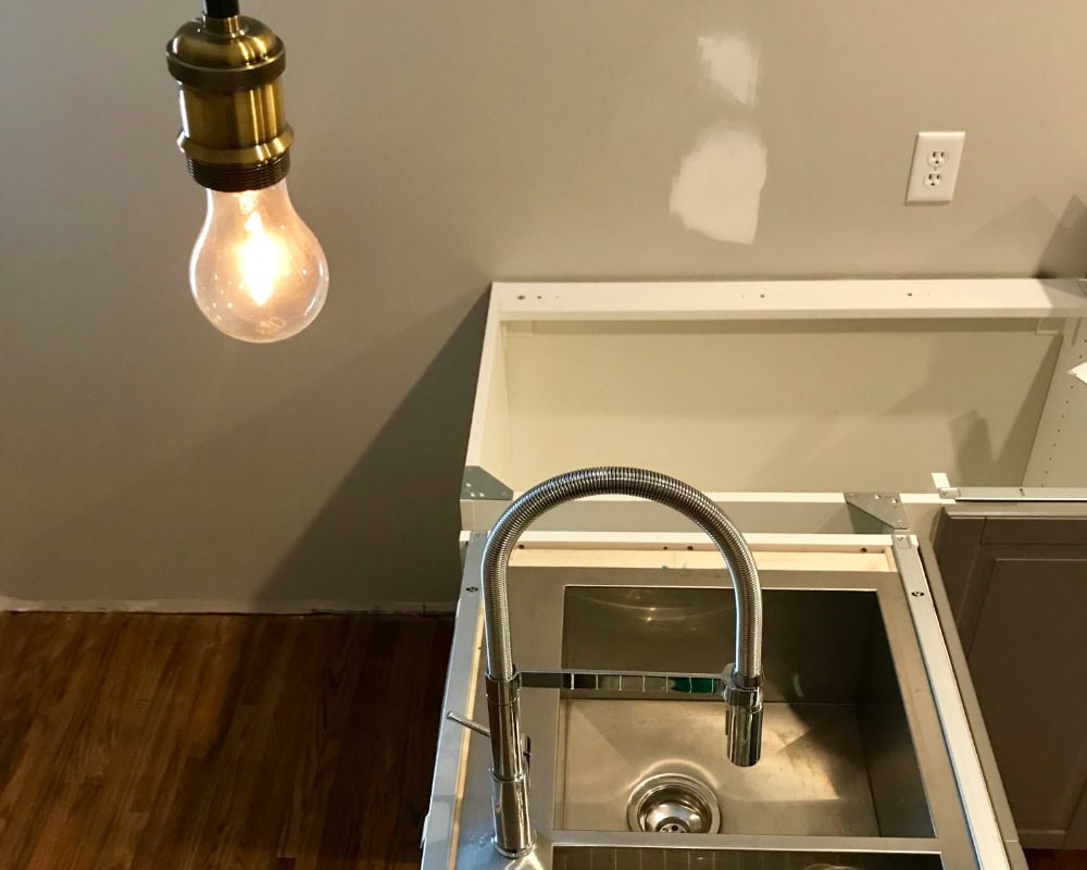 Kitchen sink mid-renovation