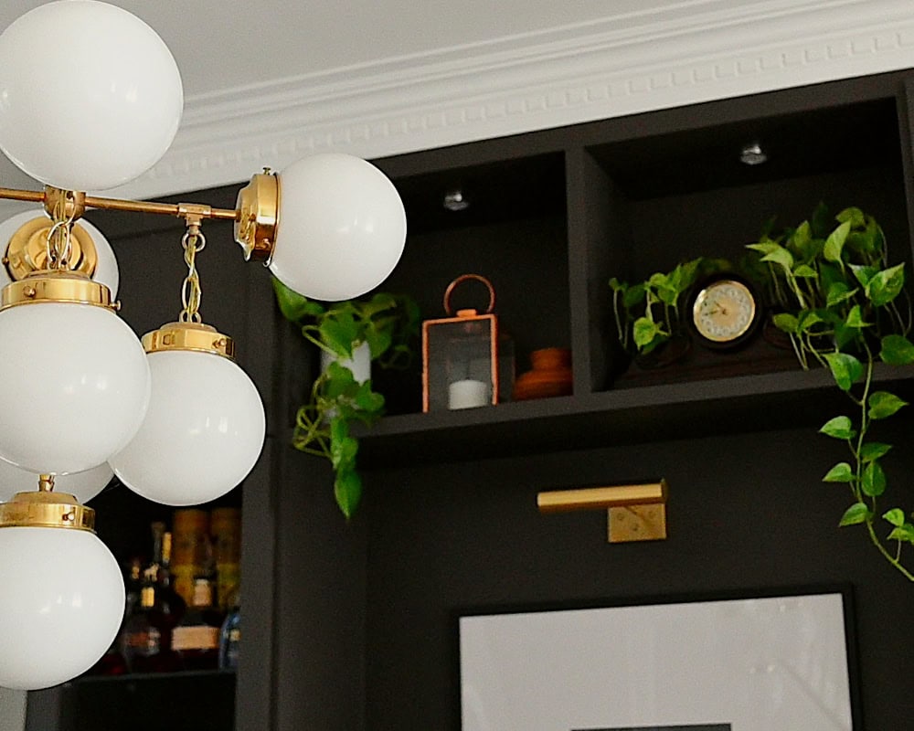 Close-up of a custom built-in unit in a dining room