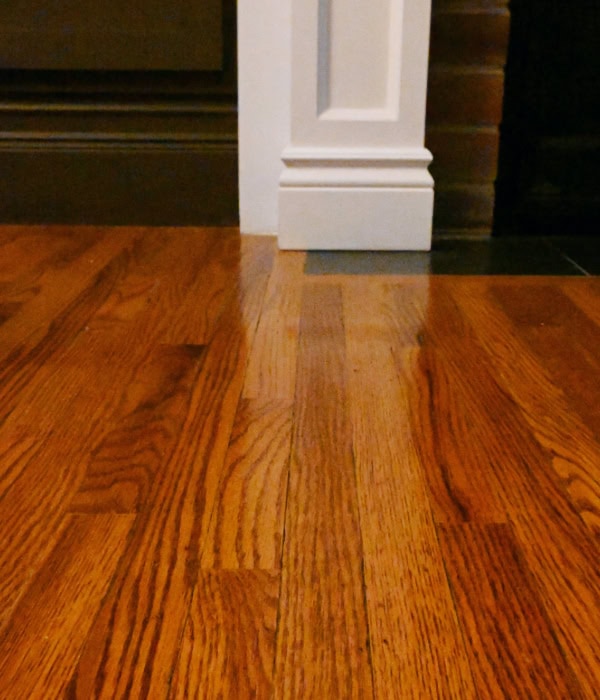 Old hardwood flooring after refinishing