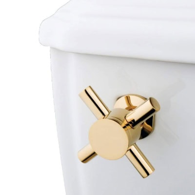 A simple toilet upgrade - replacing the tank lever with a nice new shiny brass one.